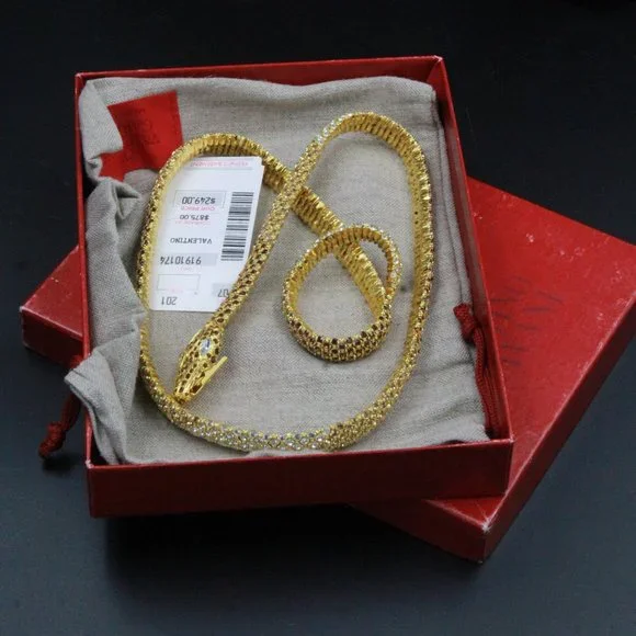 VALENTINO GARAVANI SNAKE RHINESTONES COUTURE NECKLACE BELT Magnificent Authentic Valentino Garavani Snake Rhinestones  main image 3